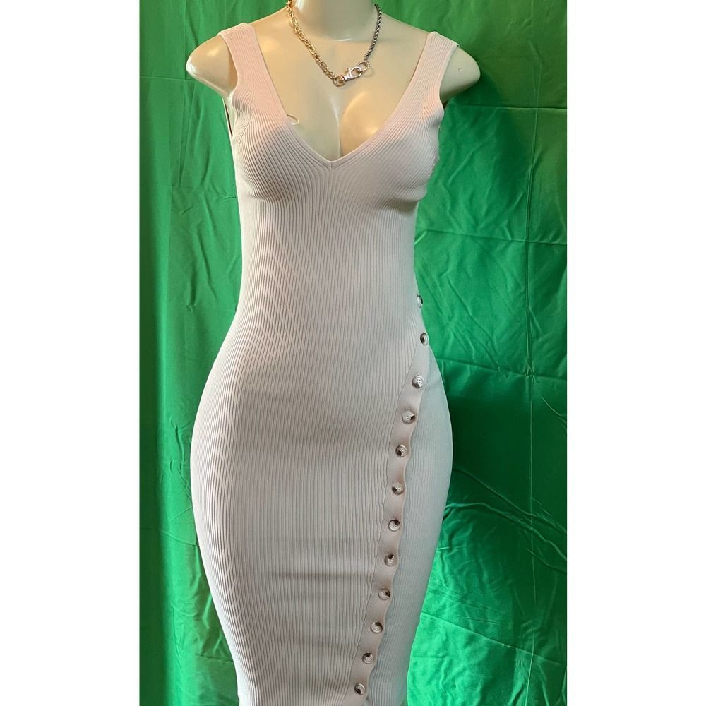 Women's  Sleeveless Ribbed Midi Sweater Dress bodycon stretch dress